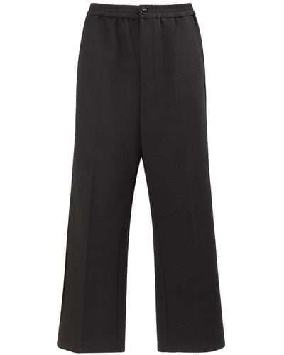 Ami Paris Wool Blend Straight Pants - Black