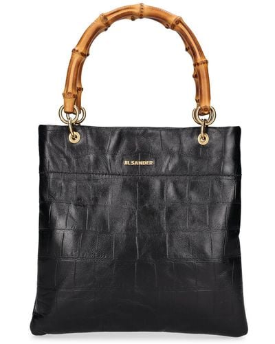 Jil Sander Small Leather Top Handle Bag - Black