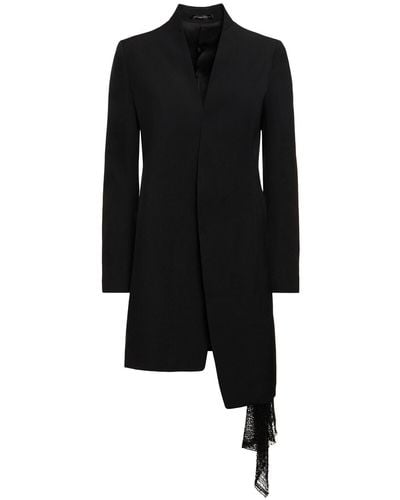 Yohji Yamamoto Asymmetric Wool Gabardine Jacket - Black