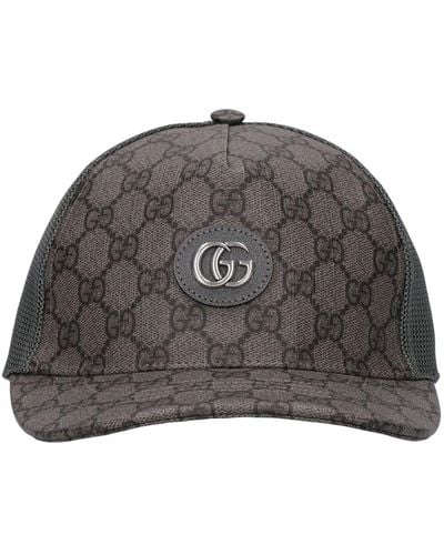 Gucci Monogram-pattern Cotton-blend Baseball Cap - Gray