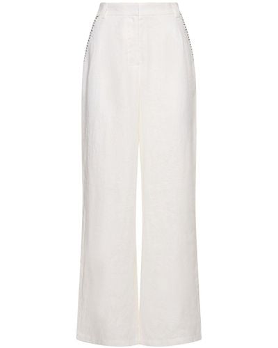 Marysia Swim Wegner Linen Straight Trousers - White