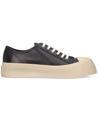 Marni Pablo Leather Low Top Sneakers - Black
