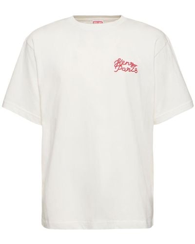 KENZO Oversized T-shirt Aus Baumwolle Mit Logo - Weiß