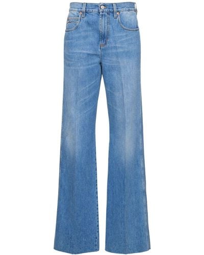 Gucci Washed Cotton Denim Jeans - Blue