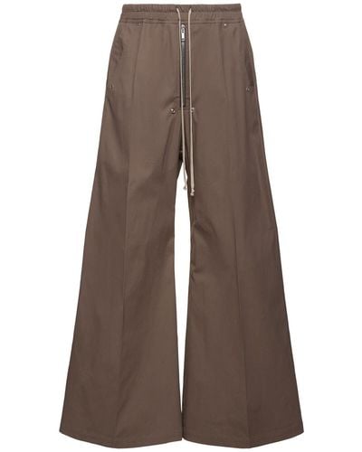 Rick Owens Pantalones anchos de algodón - Marrón