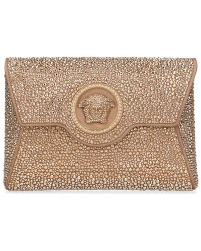 Versace La Medusa Clutch con cristales - Neutro