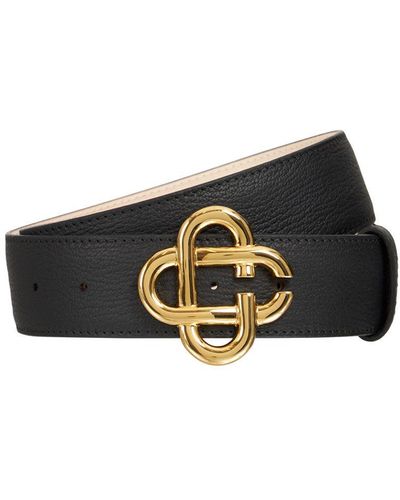 Casablancabrand Cinturón De Piel Con Hebilla Con Logo 6cm - Negro