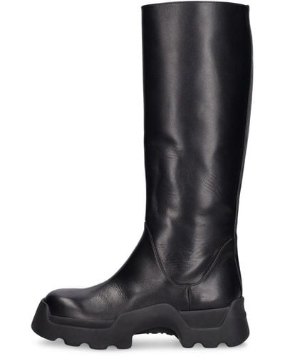 Proenza Schouler 35Mm Stomp Leather Tall Boots - Black