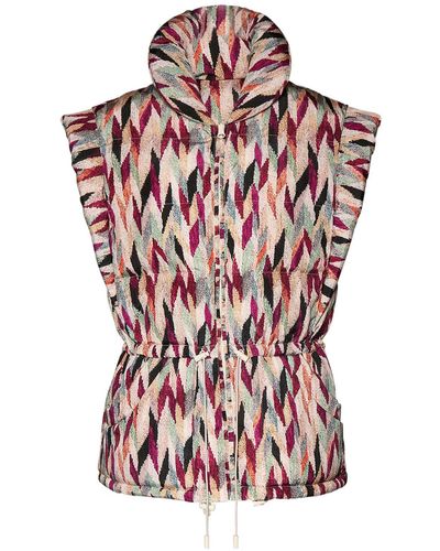 Isabel Marant Toby Printed Nylon Puffer Vest - Red