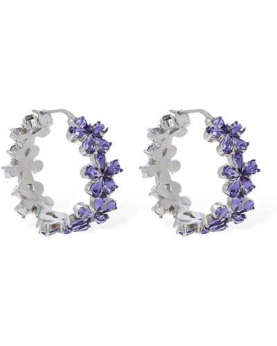 AMINA MUADDI Mini Lily Flower Hoop Earrings - Blue