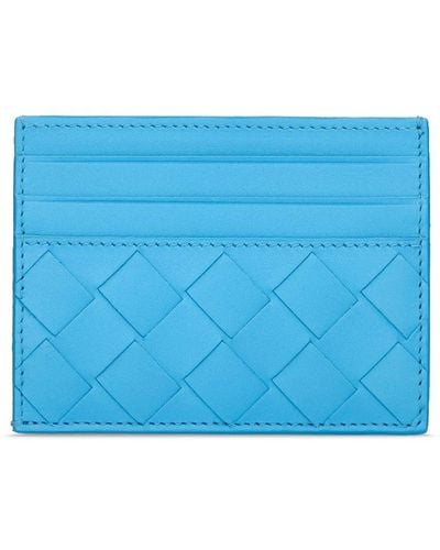 Bottega Veneta Intrecciato Leather Card Holder - Blue