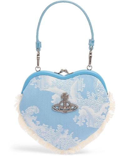 Vivienne Westwood Belle Heart Frame Cotton Top Handle Bag - Blue