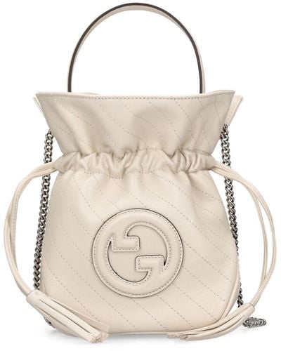Gucci Mini Blondie Leather Bucket Bag - Natural