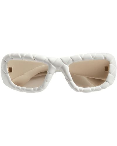 Bottega Veneta Rechteckige Sonnenbrille "intrecciato" - Natur