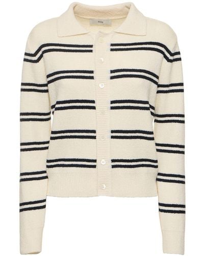 DUNST Unisex Open Collar Knitted Cardigan - White