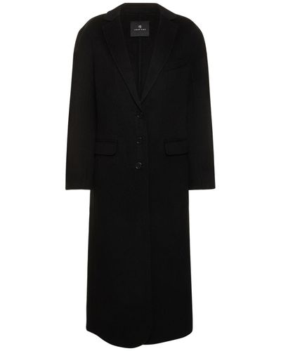 Anine Bing Quinn Wool & Cashmere Coat - Black