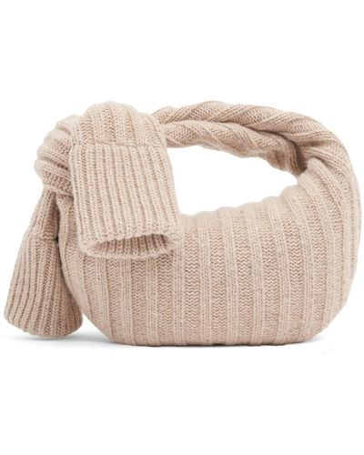Bottega Veneta Borsa mini jodie in maglia di lana - Neutro