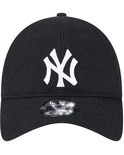 KTZ 9twenty New York Yankees Herringbone Hat - Black