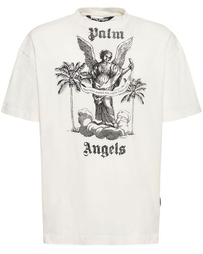 Palm Angels University T-Shirt mit Logo-Print - Weiß