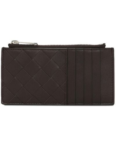 Bottega Veneta Intrecciato Leather Card Holder - Black