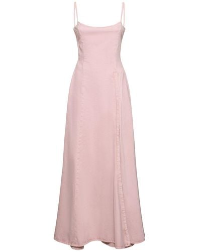 Y. Project Denim Maxi Dress W/ Trousers - Pink