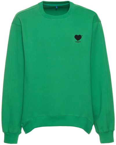 Adererror Sudadera De Algodón Con Logo Bordado - Verde