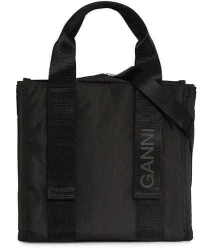 Ganni Small Recycled Tech Tote Bag - Black