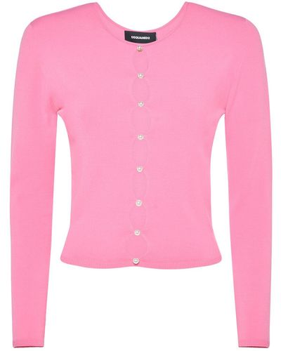 DSquared² Top de punto de viscosa con perlas - Rosa