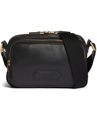 Tom Ford Medium Soft Leather Messenger Bag - Black