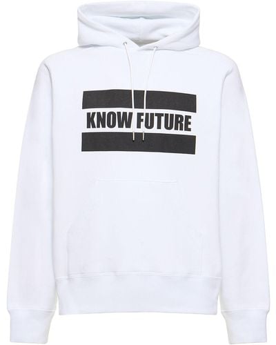 Sacai Know Future Printed Hoodie - White
