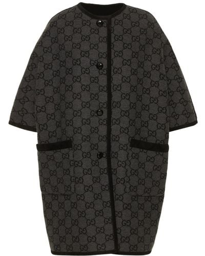 Gucci Manteau en laine gg - Noir