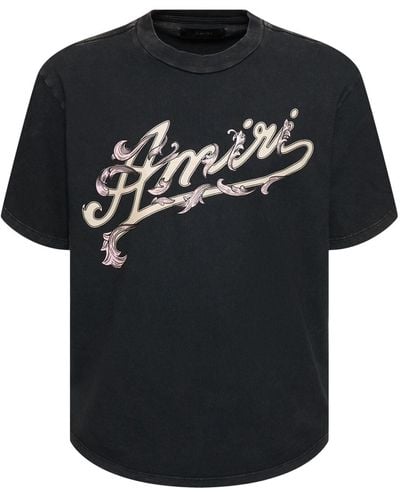 Amiri Logo Cotton Jersey T-shirt - Black