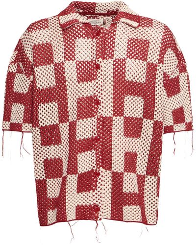 Honor The Gift Camisa de crochet con manga corta - Rojo