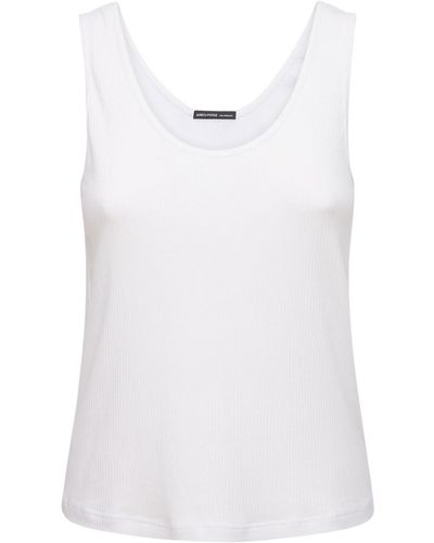 James Perse Relaxed Cotton Ribbed Tank Top - White