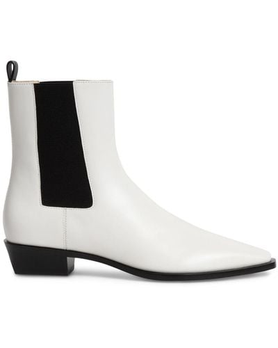 Jonathan Simkhai 35Mm Lennon Leather Chelsea Boots - White