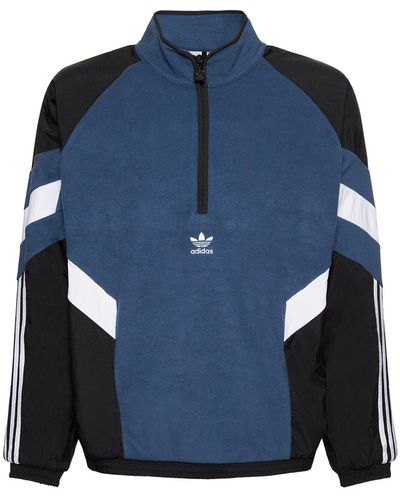 adidas Originals Sweatshirt Aus Polar Fleece Mit Kurzreißverschluss - Blau