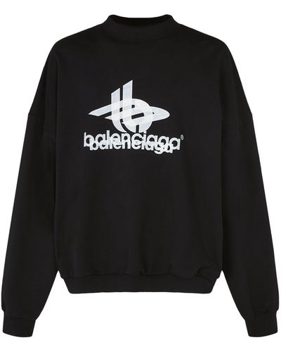 Balenciaga レイヤードコットンスウェットシャツ - ブラック