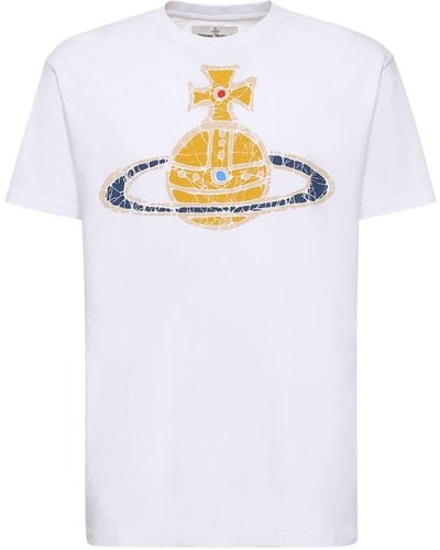 Vivienne Westwood T-shirt in jersey di cotone con logo - Bianco