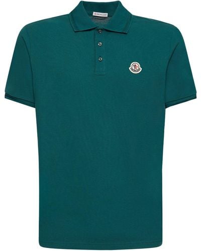 Moncler Polohemd Aus Baumwolle Mit Logo - Grün