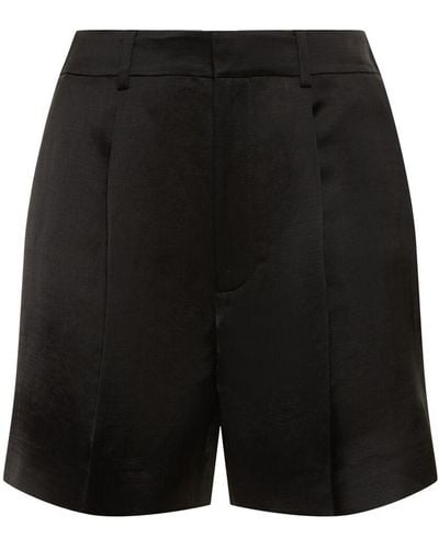 Ralph Lauren Collection High Waist Linen Blend Shorts - Black