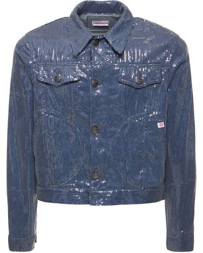 Charles Jeffrey Art Cotton & Viscose Denim Jacket - Blue