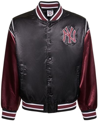 KTZ Mlb Ny Yankees Satin Varsity Jacket - Black