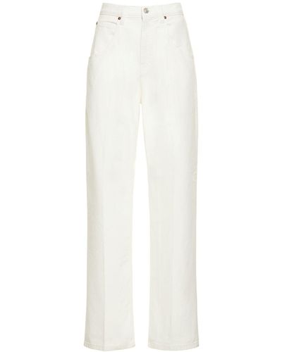 Victoria Beckham Mia High Rise Wide Cotton Denim Jeans - White