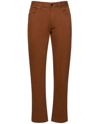 Zegna Pantalones de garbardina stretch - Marrón