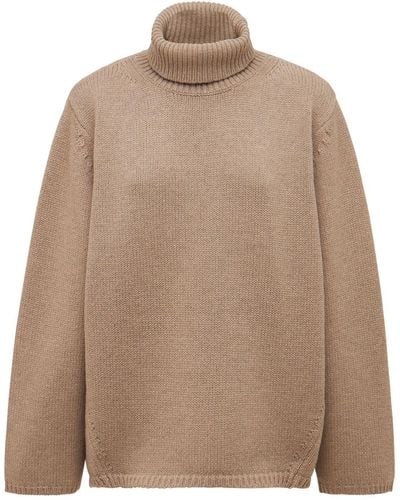 Totême Wool & Cashmere Turtleneck Sweater - Natural
