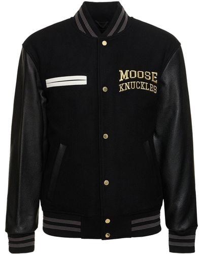 Moose Knuckles Moose バーシティボンバージャケット - ブラック