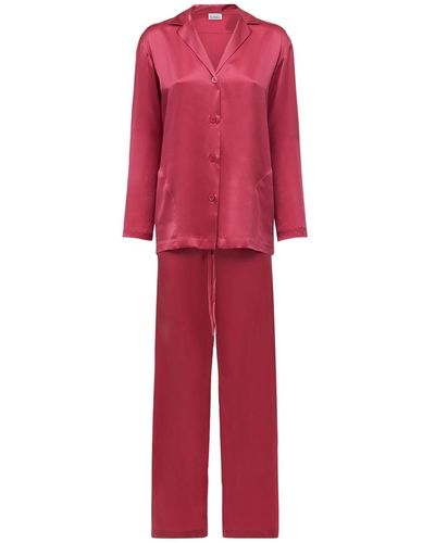 La Perla Set De Pijama De Satén De Seda - Rojo