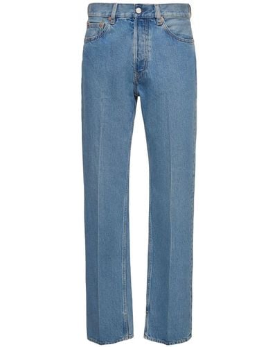 Gucci Jeans de denim de algodón con etiqueta - Azul