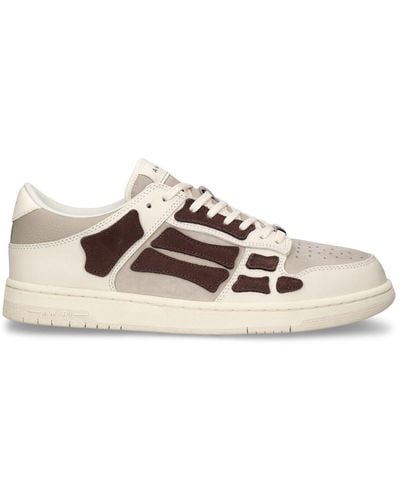 Amiri Baskets basses et brun à appliqués skel top - Blanc