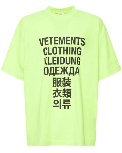 Vetements T-shirt Translation In Jersey Di Cotone Con Stampa - Multicolore